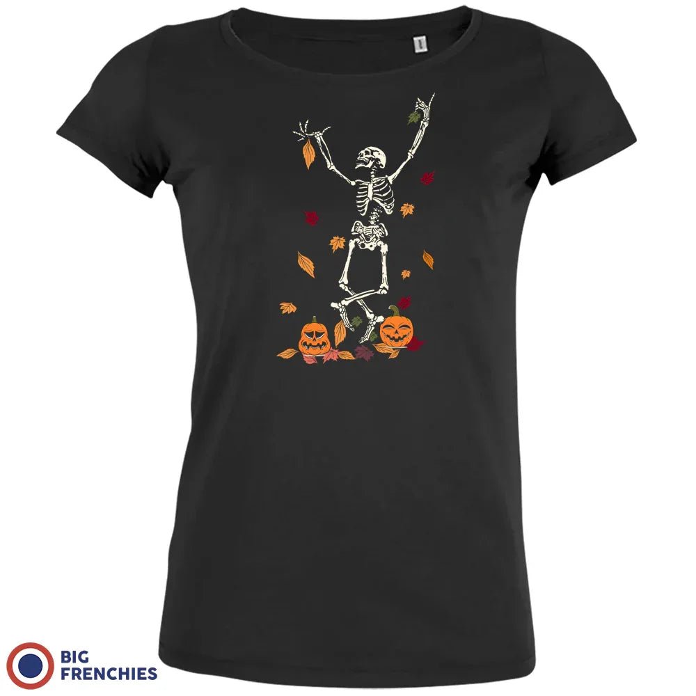 Fall Skeleton Dance Halloween Women's Organic Cotton Tee - Create Marketplace