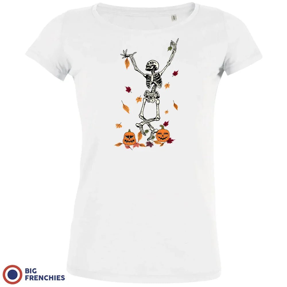 Fall Skeleton Dance Halloween Women's Organic Cotton Tee - Create Marketplace