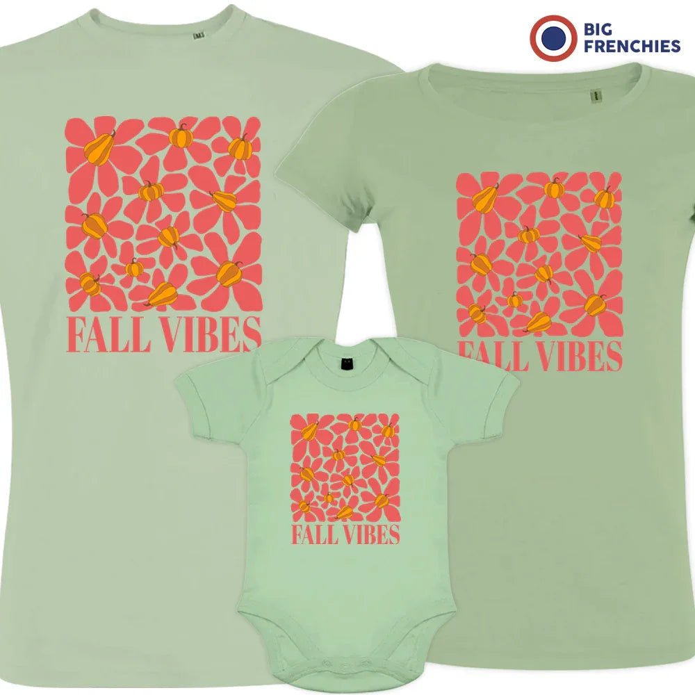 Fall Vibes With Flowers Matching Organic Cotton Family Set (Set of 3) - Create Marketplace