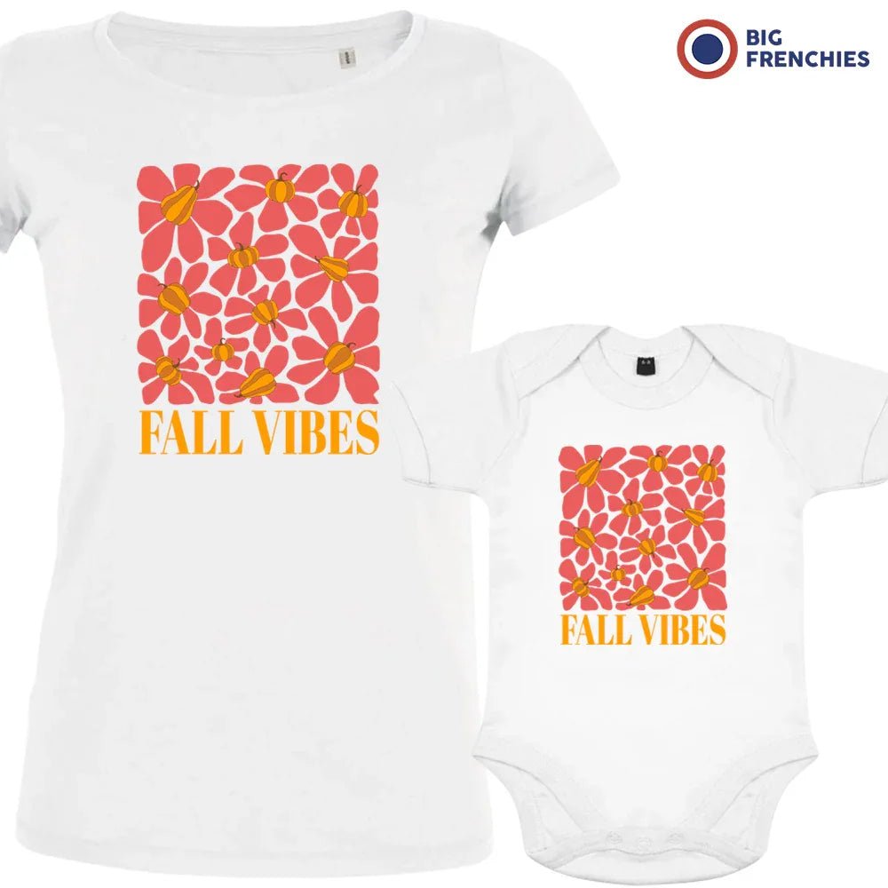 Fall Vibes With Flowers Mom and Child Organic Cotton family Set (Set of 2) - Create Marketplace