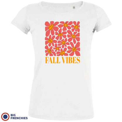 Fall Vibes With Flowers Women's Organic Cotton Tee - Create Marketplace