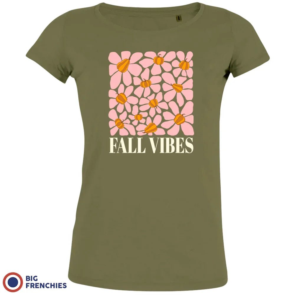 Fall Vibes With Flowers Women's Organic Cotton Tee - Create Marketplace