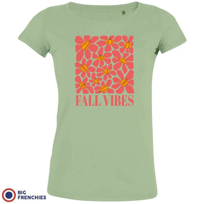 Fall Vibes With Flowers Women's Organic Cotton Tee - Create Marketplace