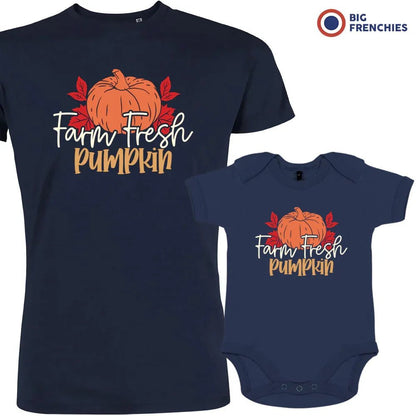Farm Fresh Pumpkin Dad and Child Organic Cotton family Set (Set of 2) - Create Marketplace