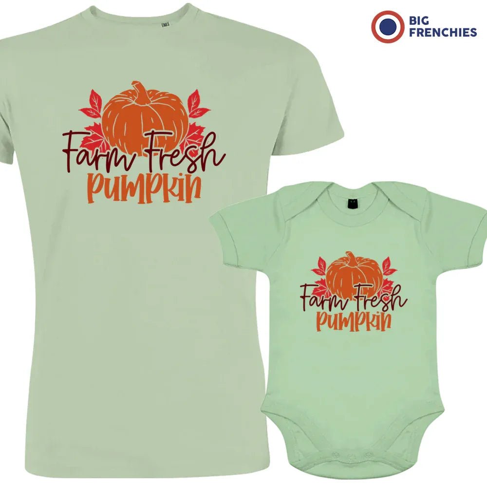 Farm Fresh Pumpkin Dad and Child Organic Cotton family Set (Set of 2) - Create Marketplace