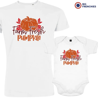 Farm Fresh Pumpkin Dad and Child Organic Cotton family Set (Set of 2) - Create Marketplace