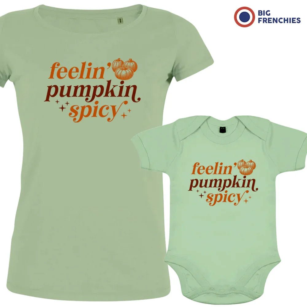 Feeling Pumpkin Spicy Mom and Child Organic Cotton family Set (Set of 2) - Create Marketplace