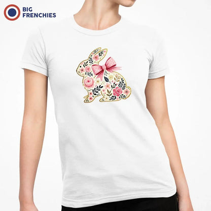 Floral Bunny Women's Organic Cotton Tee - Create Marketplace