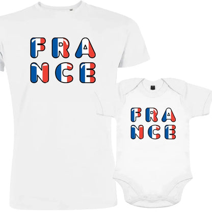 France Bleu Blanc Rouge Dad and Child Organic Cotton family Set (Set of 2) - Create Marketplace
