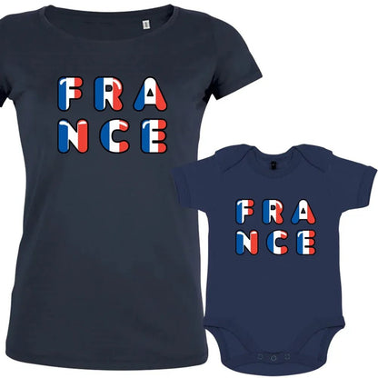 France Bleu Blanc Rouge Mom and Child Organic Cotton family Set (Set of 2) - Create Marketplace