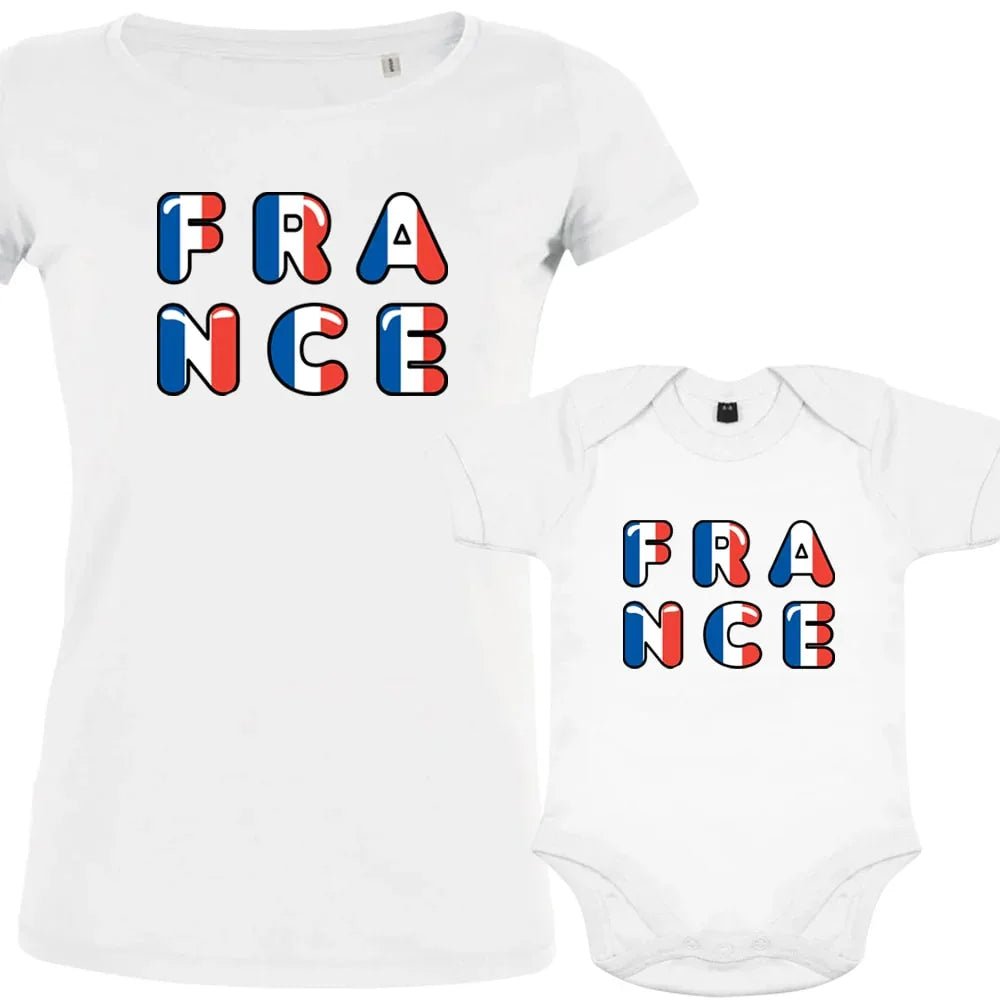 France Bleu Blanc Rouge Mom and Child Organic Cotton family Set (Set of 2) - Create Marketplace