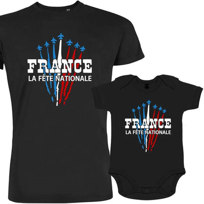 France La Fête Nationale Dad and Child Organic Cotton family Set (Set of 2) - Create Marketplace