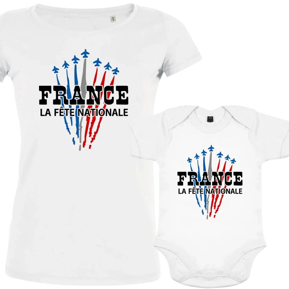 France La Fête Nationale Mom and Child Organic Cotton family Set (Set of 2) - Create Marketplace