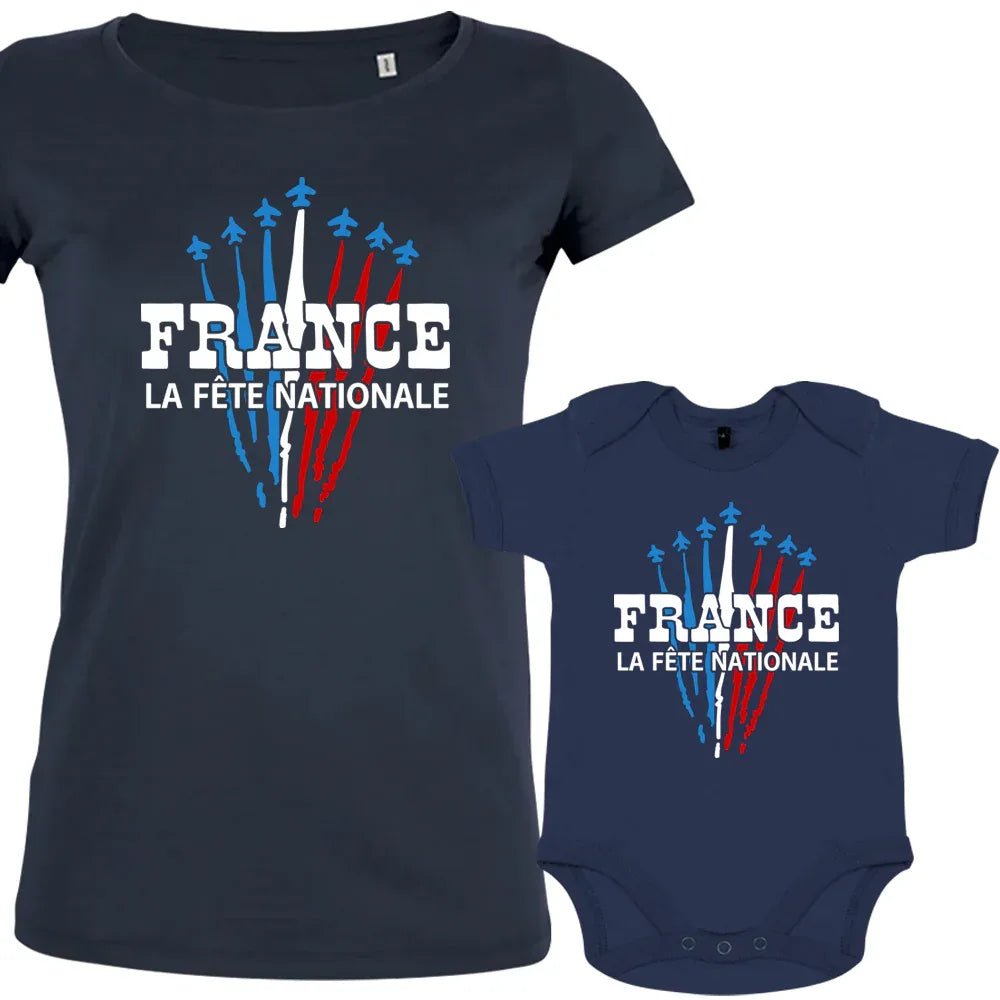 France La Fête Nationale Mom and Child Organic Cotton family Set (Set of 2) - Create Marketplace