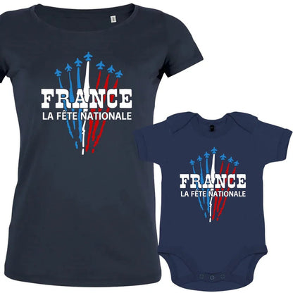 France La Fête Nationale Mom and Child Organic Cotton family Set (Set of 2) - Create Marketplace