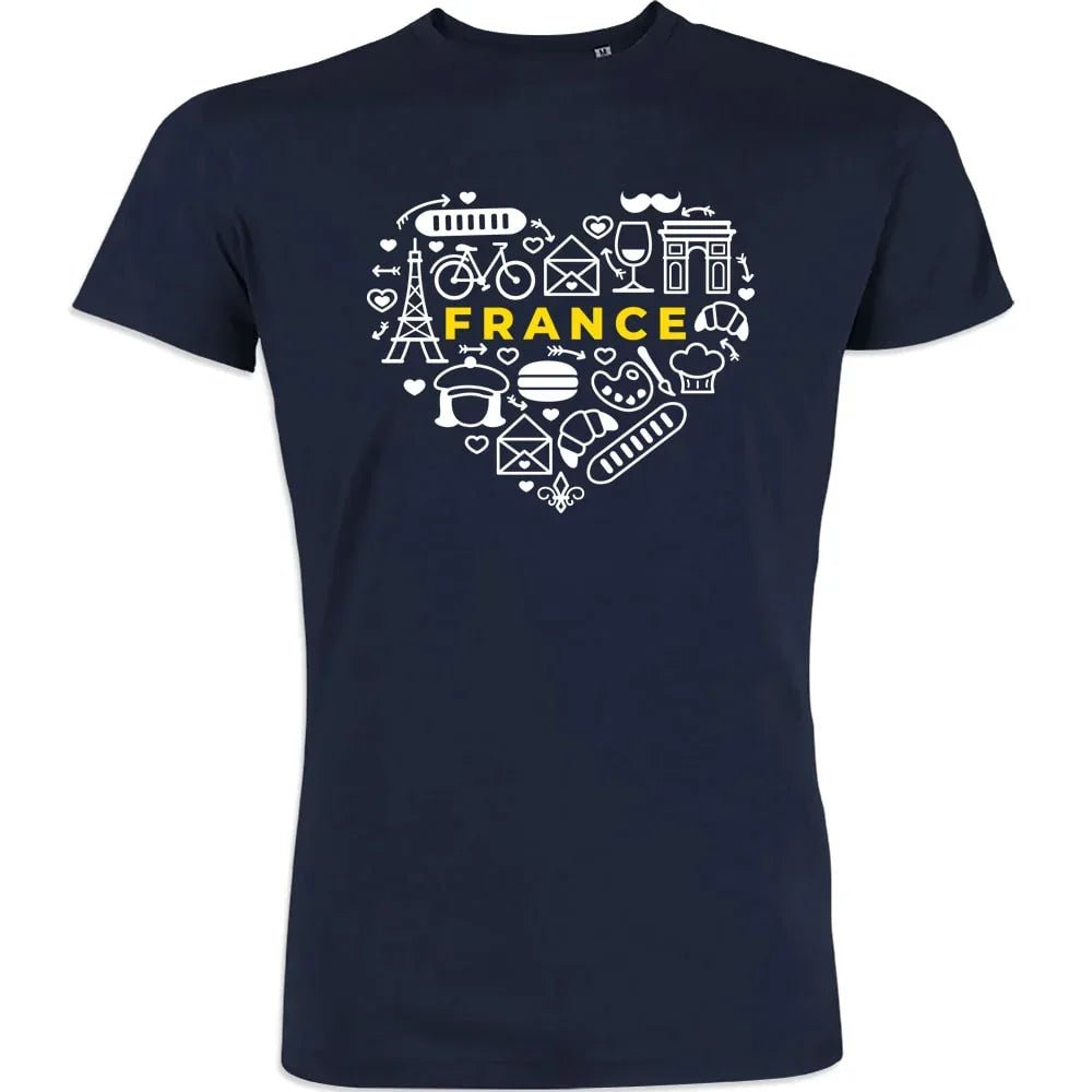France monuments Heart Men's Organic Cotton Tee - Create Marketplace