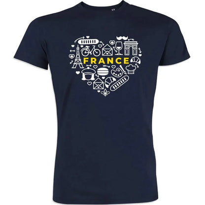 France monuments Heart Men's Organic Cotton Tee - Create Marketplace