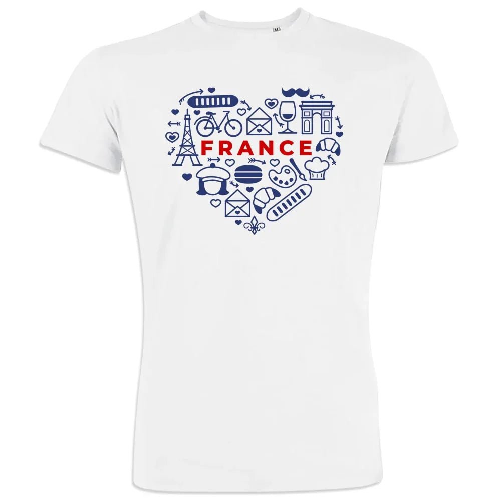 France monuments Heart Men's Organic Cotton Tee - Create Marketplace