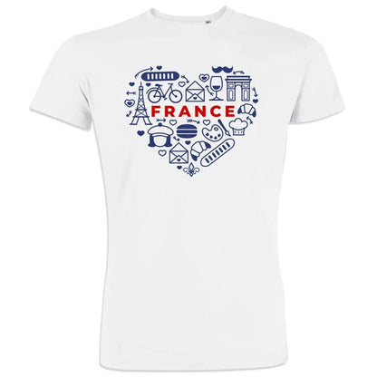 France monuments Heart Men's Organic Cotton Tee - Create Marketplace