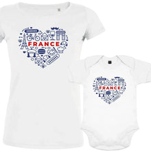 France monuments Heart Mom and Baby Organic Cotton family Set (Set of 2) - Create Marketplace