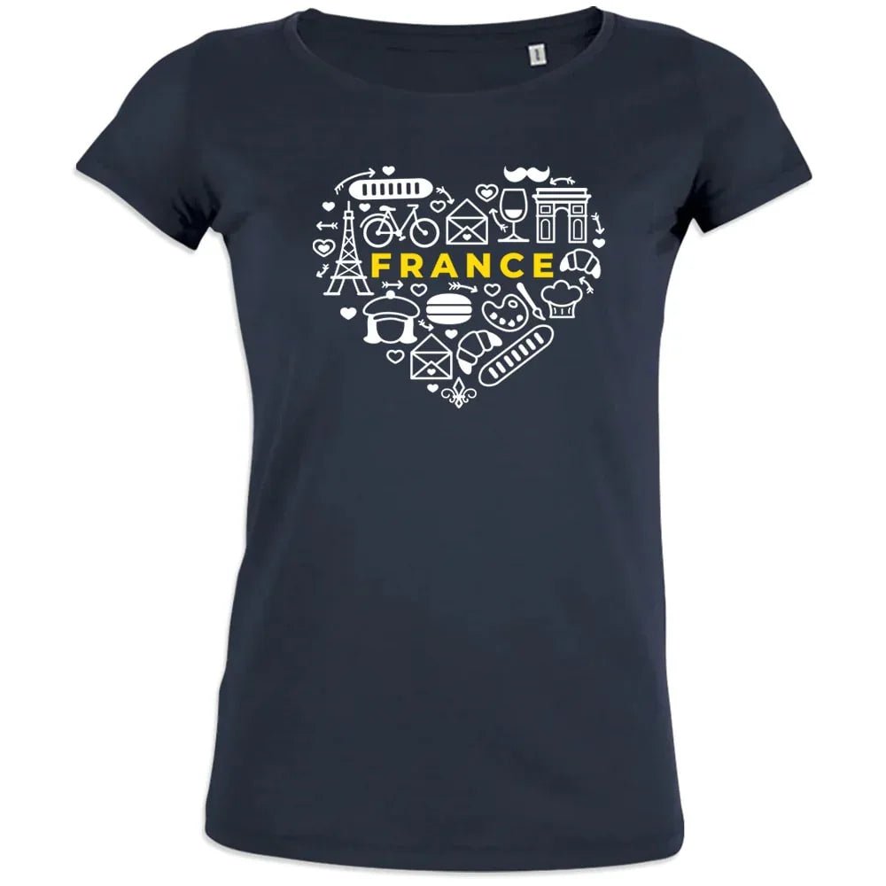 France monuments Heart Women's Organic Cotton Tee - Create Marketplace