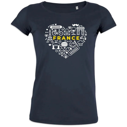 France monuments Heart Women's Organic Cotton Tee - Create Marketplace