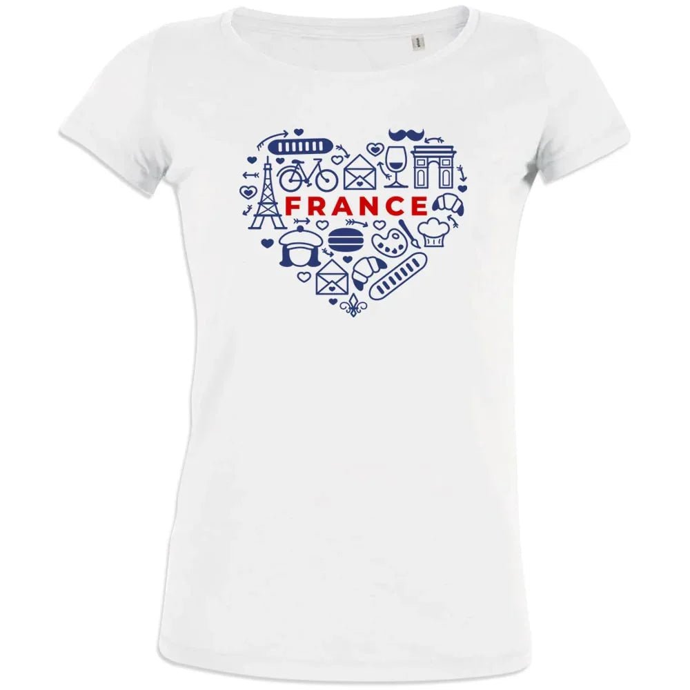 France monuments Heart Women's Organic Cotton Tee - Create Marketplace