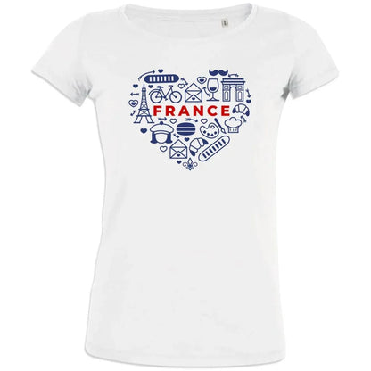 France monuments Heart Women's Organic Cotton Tee - Create Marketplace