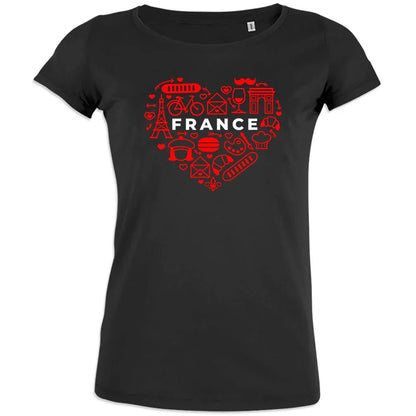 France monuments Heart Women's Organic Cotton Tee - Create Marketplace