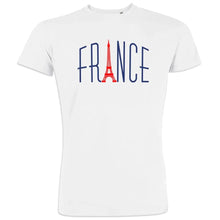 France With Red Eiffel Tower Tower Men's Organic Cotton Tee - Create Marketplace