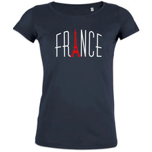 France With Red Eiffel Tower Women's Organic Cotton Tee - Create Marketplace