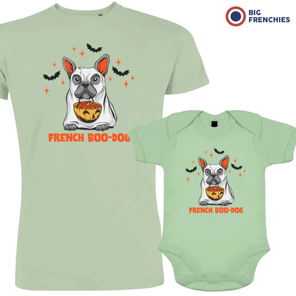 French Boo-Dog Halloween Dad and Child Organic Cotton family Set (Set of 2) - Create Marketplace