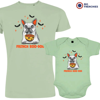 French Boo-Dog Halloween Dad and Child Organic Cotton family Set (Set of 2) - Create Marketplace