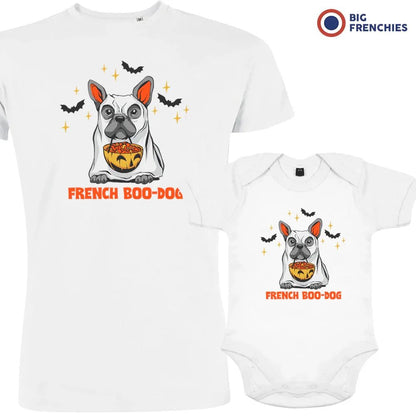 French Boo-Dog Halloween Dad and Child Organic Cotton family Set (Set of 2) - Create Marketplace