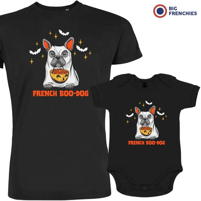 French Boo-Dog Halloween Dad and Child Organic Cotton family Set (Set of 2) - Create Marketplace