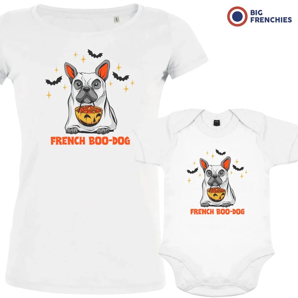 French Boo-Dog Halloween Mom and Baby Organic Cotton family Set (Set of 2) - Create Marketplace