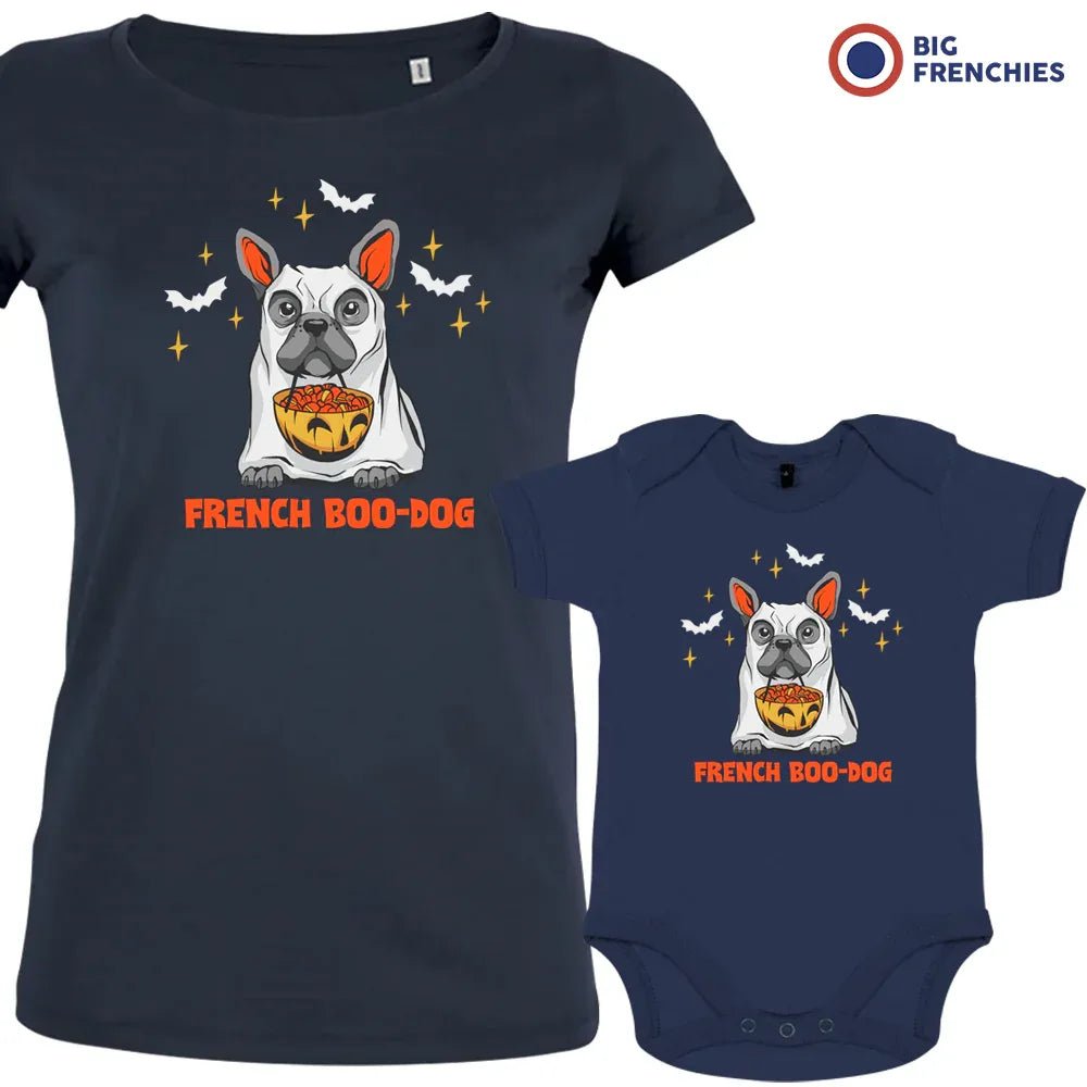 French Boo-Dog Halloween Mom and Baby Organic Cotton family Set (Set of 2) - Create Marketplace