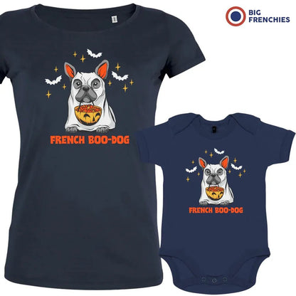 French Boo-Dog Halloween Mom and Baby Organic Cotton family Set (Set of 2) - Create Marketplace