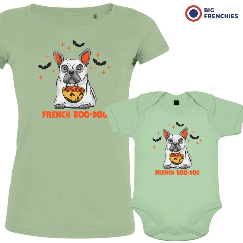 French Boo-Dog Halloween Mom and Baby Organic Cotton family Set (Set of 2) - Create Marketplace