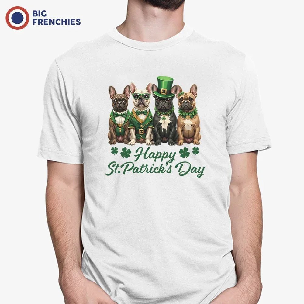 French Bulldog Happy St Patrick's Day Men's Organic Cotton Tee - Create Marketplace
