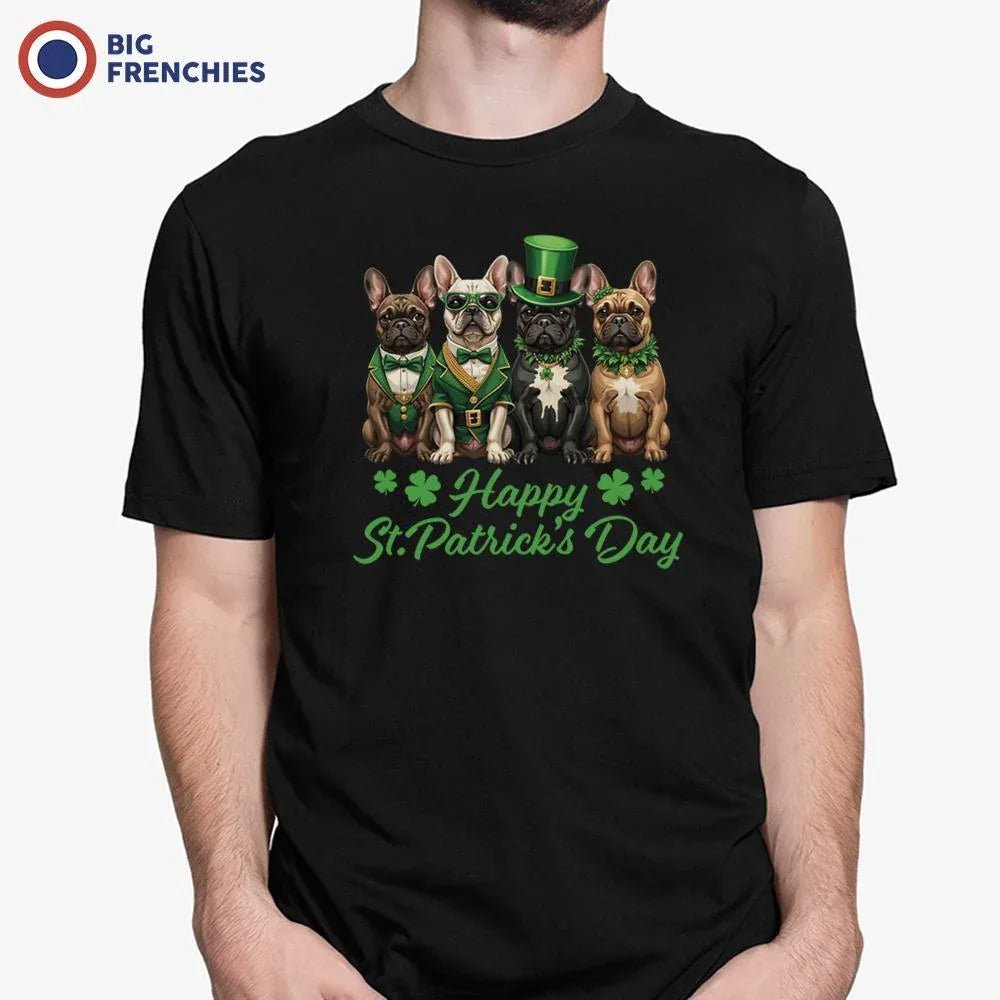 French Bulldog Happy St Patrick's Day Men's Organic Cotton Tee - Create Marketplace