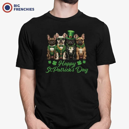 French Bulldog Happy St Patrick's Day Men's Organic Cotton Tee - Create Marketplace