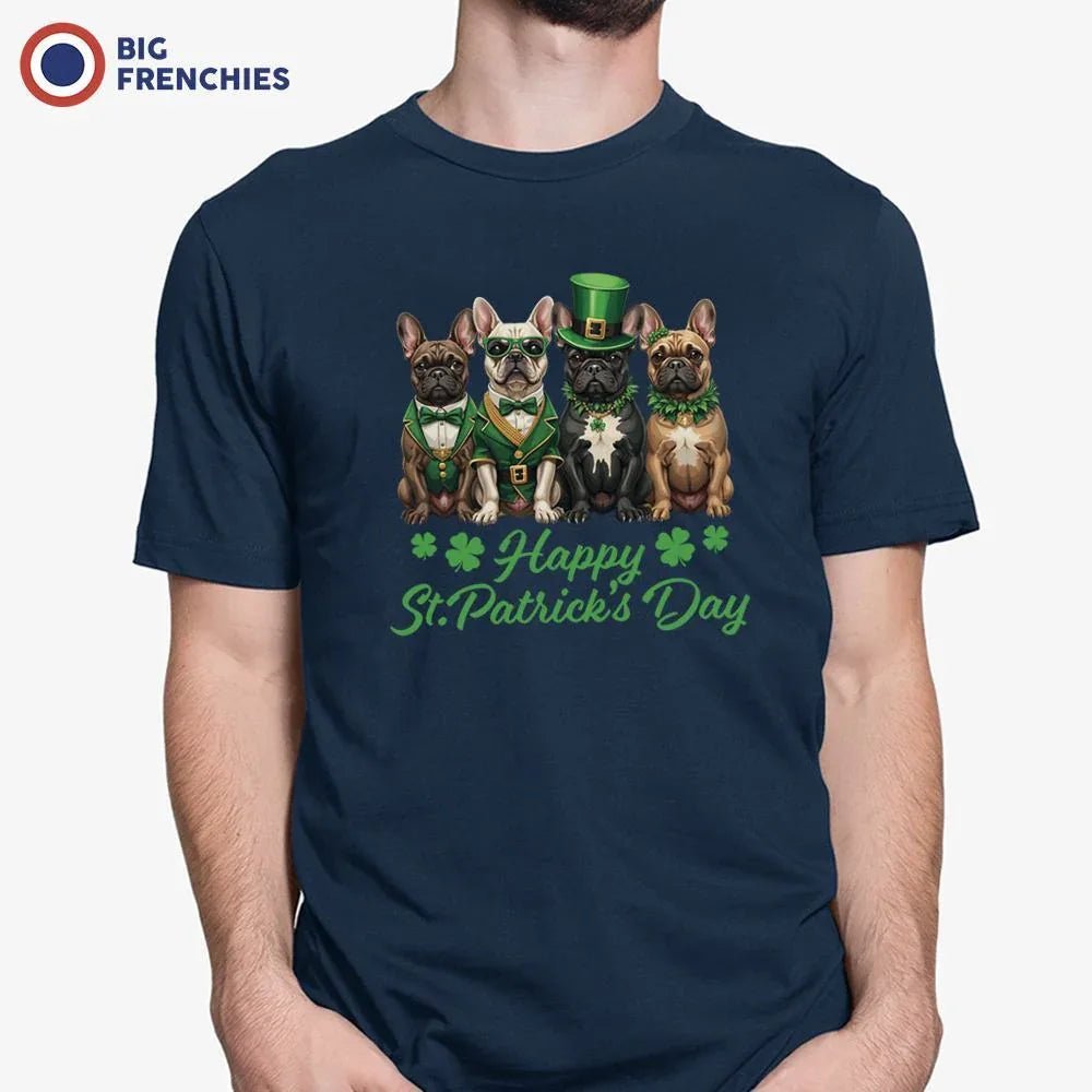 French Bulldog Happy St Patrick's Day Men's Organic Cotton Tee - Create Marketplace