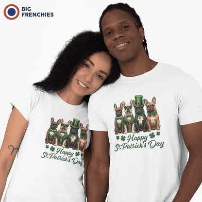 French Bulldog Happy St Patrick's Day Men's Organic Cotton Tee - Create Marketplace