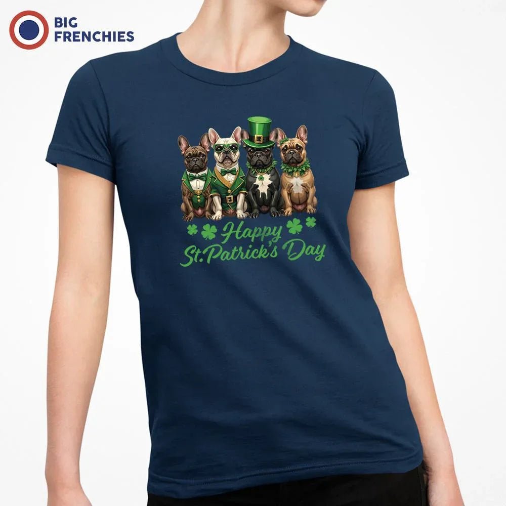 French Bulldog Happy St Patrick's Day Women's Organic Cotton Tee - Create Marketplace