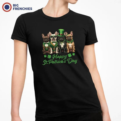 French Bulldog Happy St Patrick's Day Women's Organic Cotton Tee - Create Marketplace