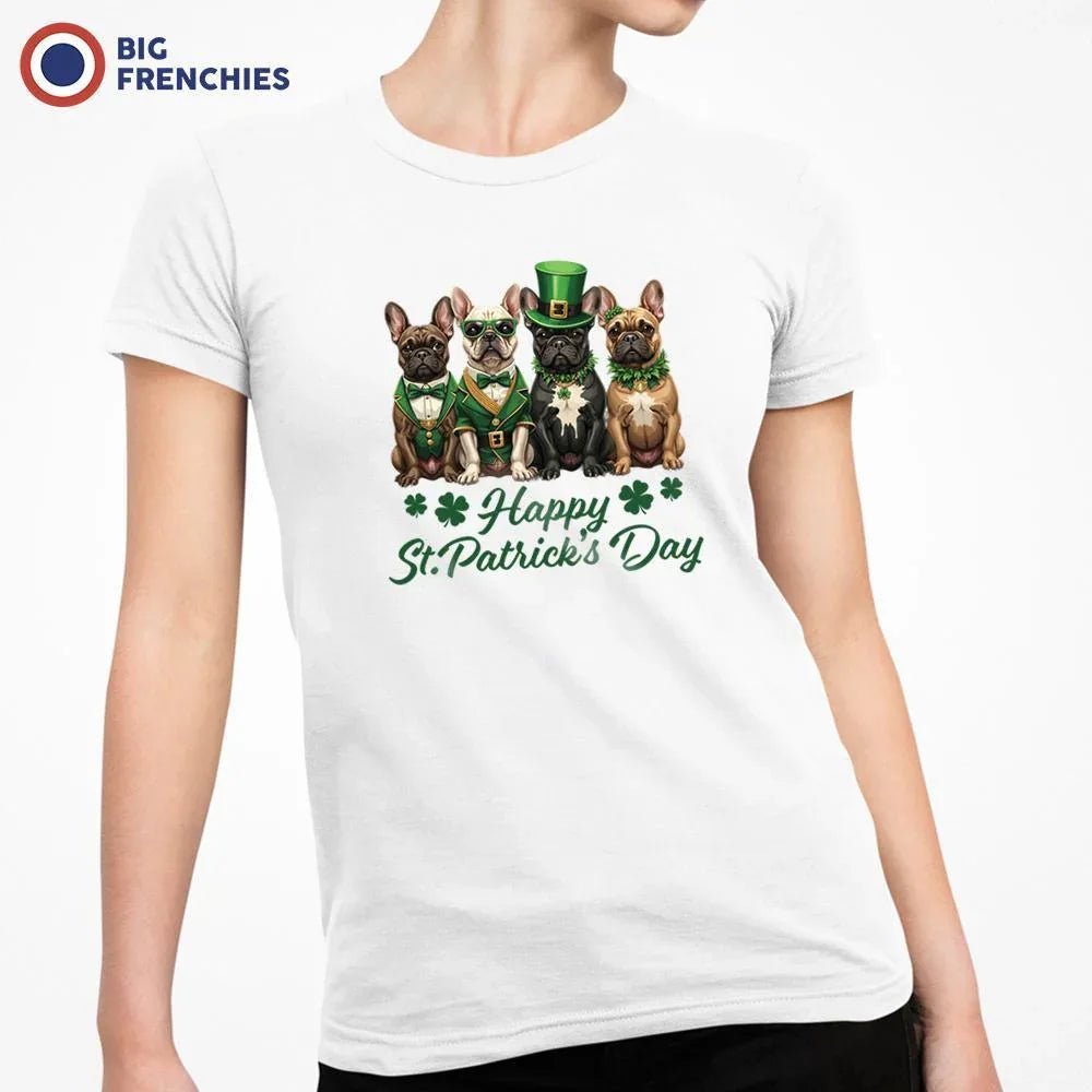 French Bulldog Happy St Patrick's Day Women's Organic Cotton Tee - Create Marketplace