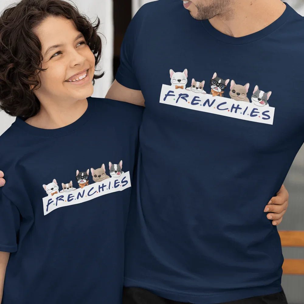 French Bulldogs Dad and Child Organic Cotton T-Shirts family Set (Set of 2) - Create Marketplace