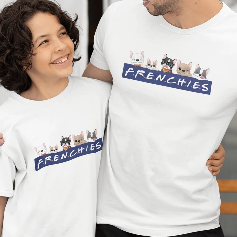 French Bulldogs Dad and Child Organic Cotton T-Shirts family Set (Set of 2) - Create Marketplace
