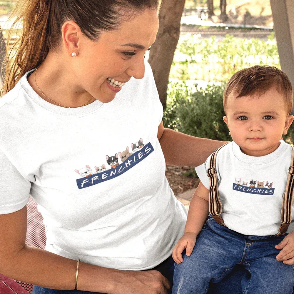 French Bulldogs Mom and Child Organic Cotton T-Shirts family Set (Set of 2) - Create Marketplace